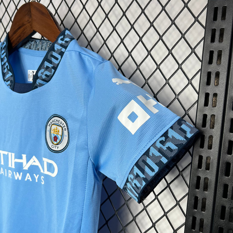 Kit Criança Manchester City Principal 24-25 - Premier League