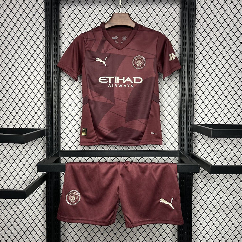 Kit Criança Manchester City 3º Equipamento 24-25 - Premier League