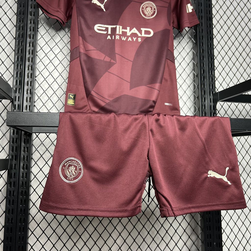 Kit Criança Manchester City 3º Equipamento 24-25 - Premier League