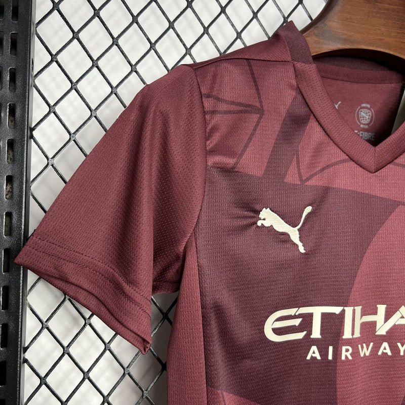 Kit Criança Manchester City 3º Equipamento 24-25 - Premier League