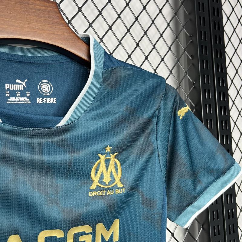 Kit Criança Marselha Alternativa 24-25 - Ligue 1